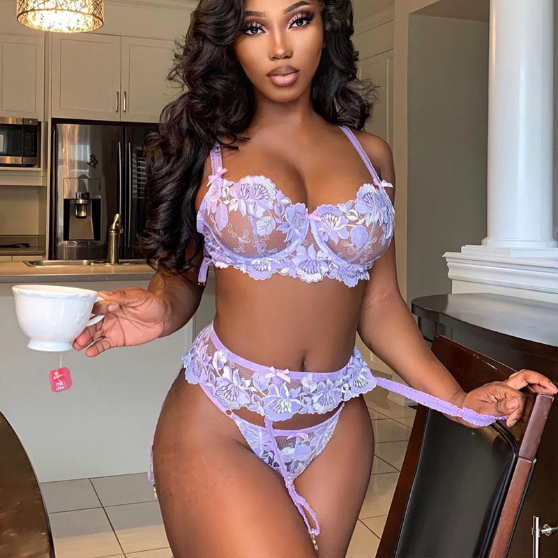 Lace Floral Cutout Lingerie Set