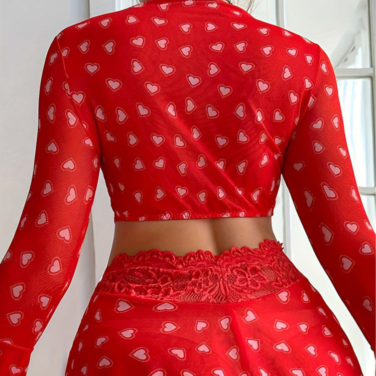 Heart On Fire Sexy Lingerie Set